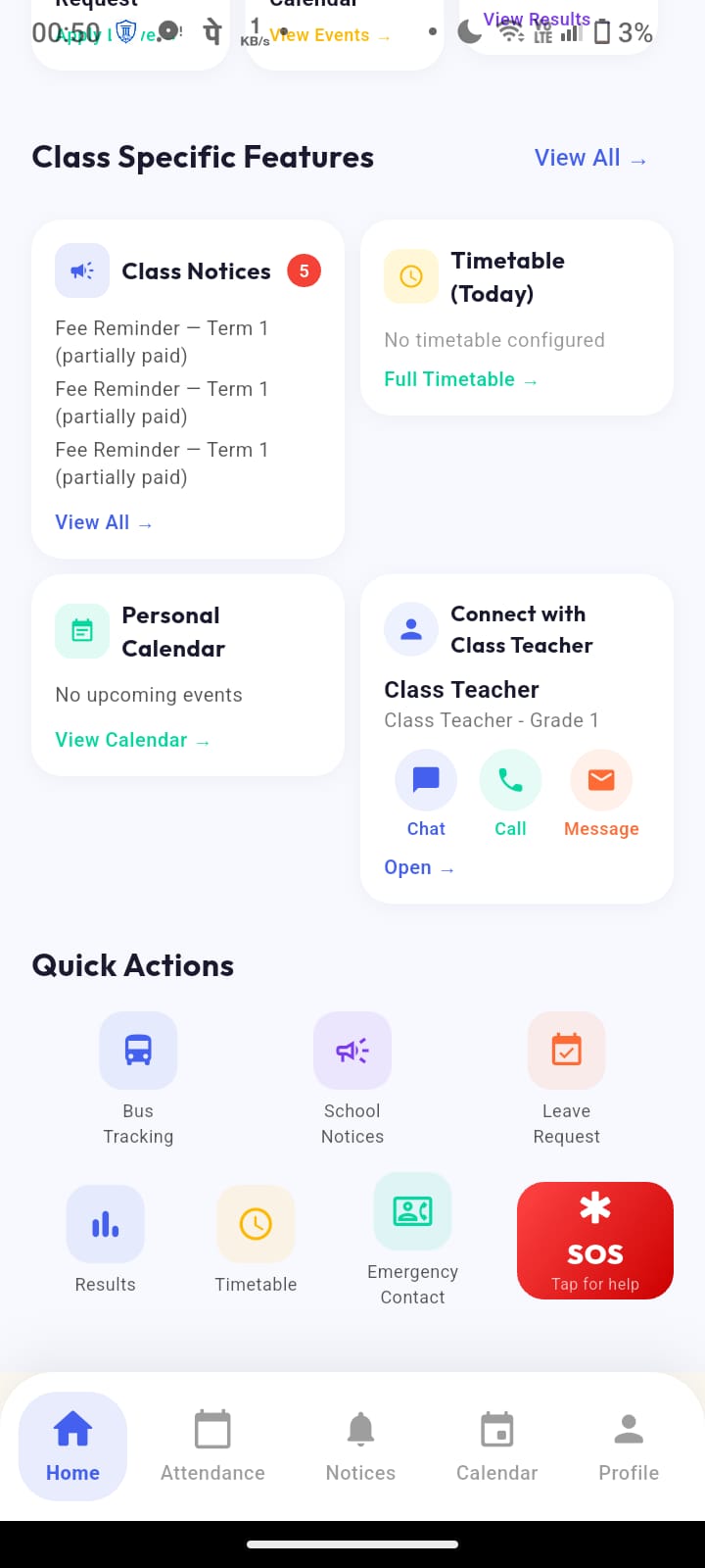 Class Updates & Quick Actions